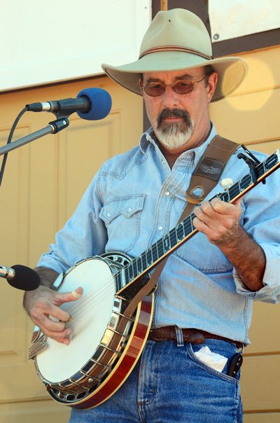 man playing a banjo